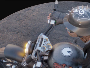 Biker on motorcycle 3D Model