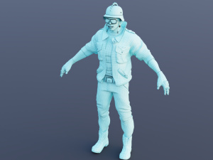 Biker on motorcycle 3D Model