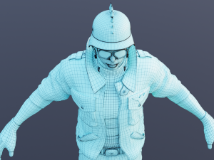 Biker on motorcycle 3D Model