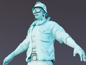 Biker on motorcycle 3D Model