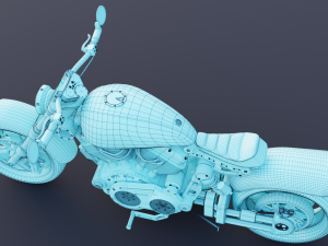 Biker on motorcycle 3D Model