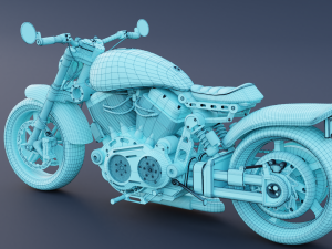 Biker on motorcycle 3D Model