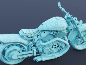 Biker on motorcycle 3D Model