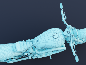 Biker on motorcycle 3D Model