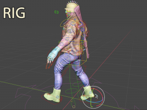 Biker on motorcycle 3D Model