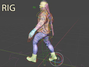 Biker on motorcycle 3D Model