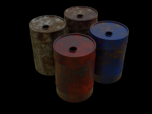 4 old barrels 3Dモデル