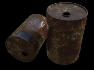 4 old barrels Modello 3D