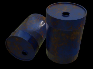 4 old barrels 3D Model