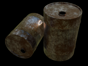 4 old barrels Modello 3D