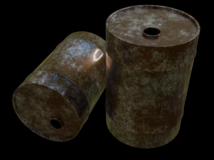 4 old barrels 3D Model
