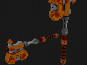 Battle ax handpaint lowpoly game ready 3D 모델