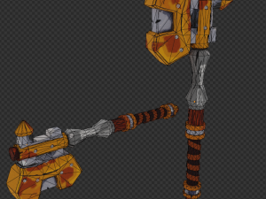 Battle ax handpaint lowpoly game ready 3D 모델