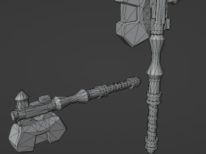 Battle ax handpaint lowpoly game ready 3D 모델