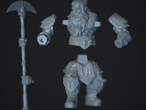 Fantasy Dwarf 3D मॉडल