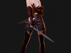 The girl with the sword 3D Model