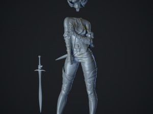 The girl with the sword 3D Model