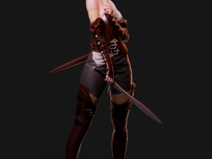The girl with the sword 3D Model