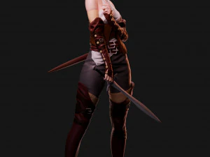 The girl with the sword 3D Model