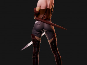 The girl with the sword 3D Model