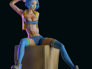Girl Cyberpunk 3D Model