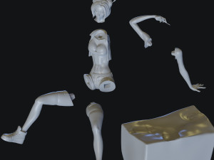 Girl Cyberpunk 3D 모델