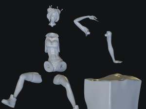 Girl Cyberpunk 3D 모델