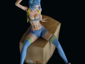 Girl Cyberpunk 3D 모델