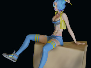 Girl Cyberpunk 3D 모델