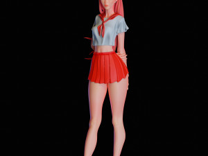 Girl schoolgirl 3D Model