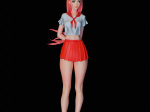 Girl schoolgirl 3D Модель