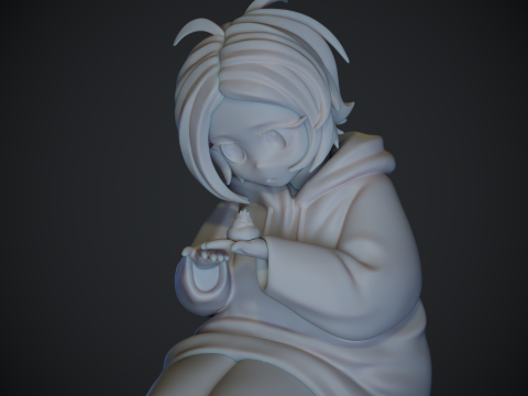 A girl with a baby bird 3D Druckmodell