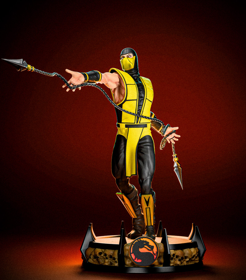 Scorpion - Mortal Kombat 3 Modèles 3D en vedette .c4d .max .obj .3ds .fbx .stl .blend
