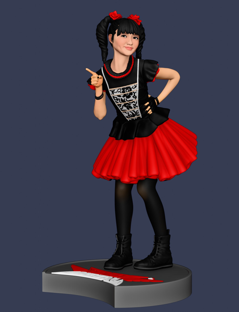 Moa Kikuchi - BABYMETAL 3D Print Model .c4d .max .obj .3ds .fbx .stl .blend 