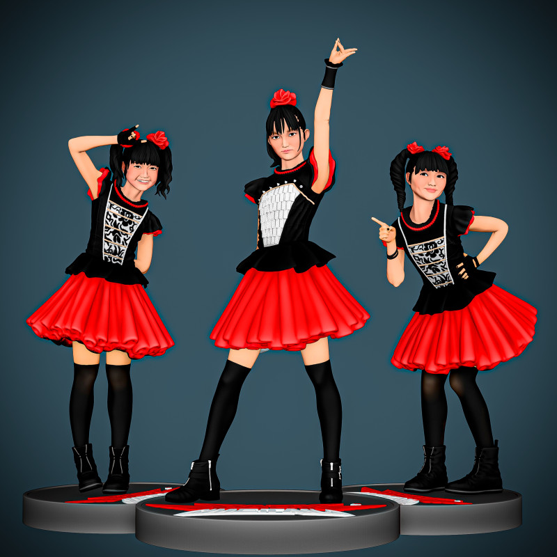 Group BABYMETAL 3D Baskı Modeli .c4d .max .obj .3ds .fbx .stl .blend