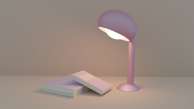 Books and lamp 3D मॉडल .c4d .max .obj .3ds .fbx .stl .blend 