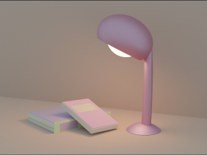 Books and lamp 3D मॉडल