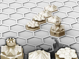 Hexagonal Base Game Pieces 3D Print Model