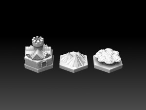 Hexagonal Base Game Pieces 3D प्रिंट मॉडल