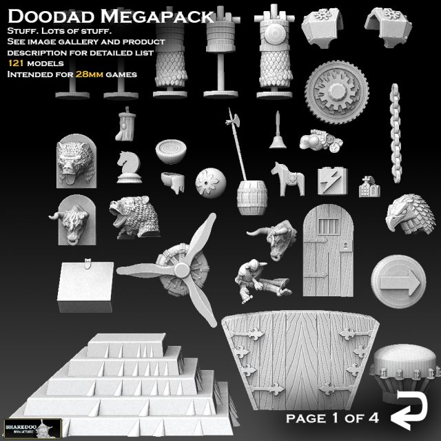 Doodad Megapack 3D Print Model .c4d .max .obj .3ds .fbx .stl .blend 