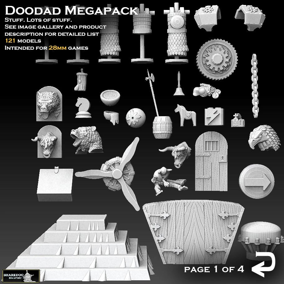 Doodad Megapack 3D Print Model .c4d .max .obj .3ds .fbx .stl .blend