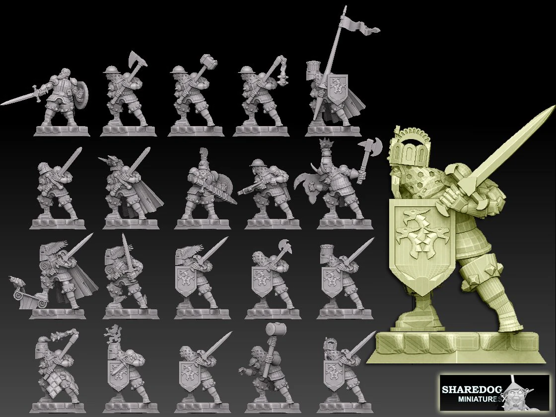 Medieval Knight Megapack 3D Print Model .c4d .max .obj .3ds .fbx .stl .blend 