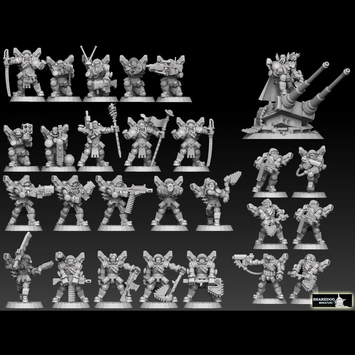 Astroknight Megapack Barehead Edition 3D Print Model .c4d .max .obj .3ds .fbx .stl .blend 