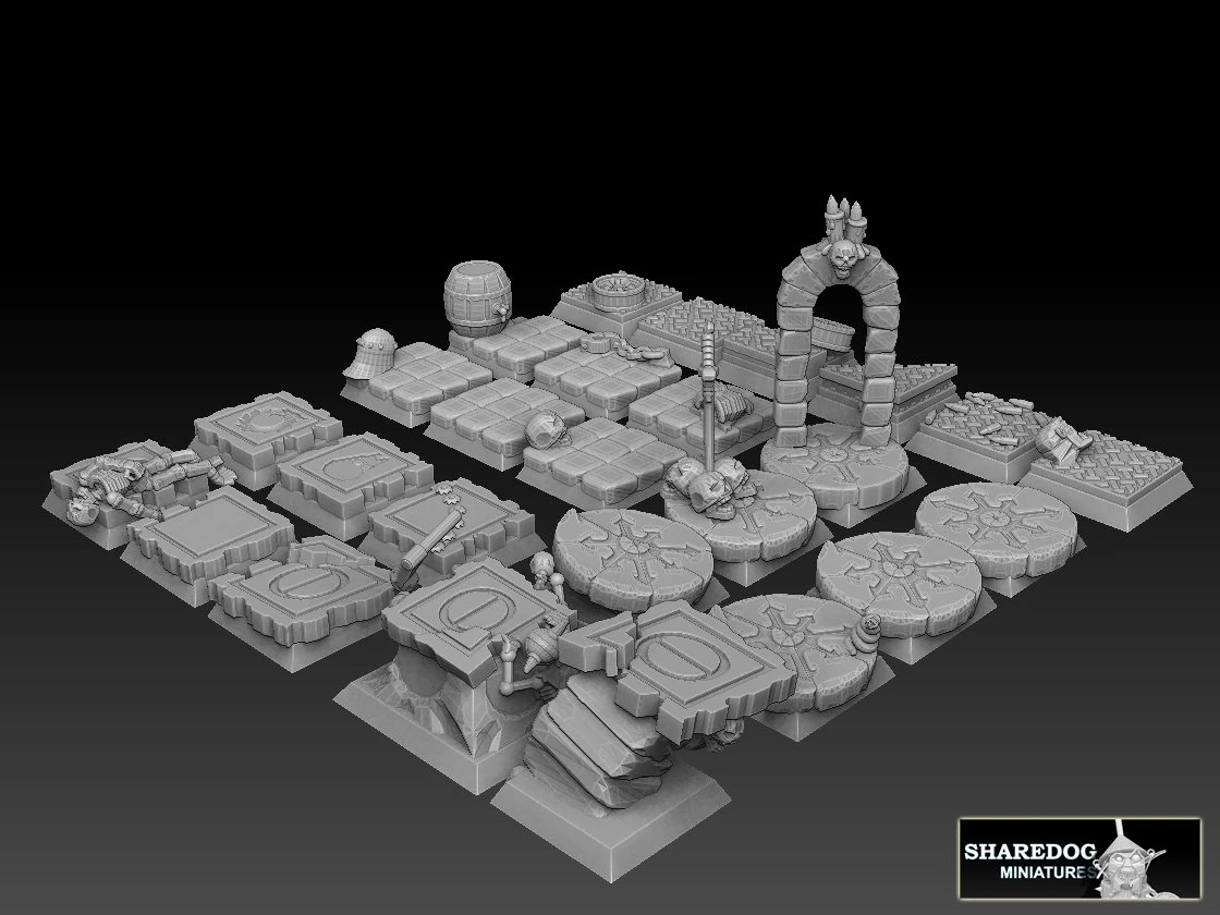 28mm Base Megapack 3D Print Model .c4d .max .obj .3ds .fbx .stl .blend