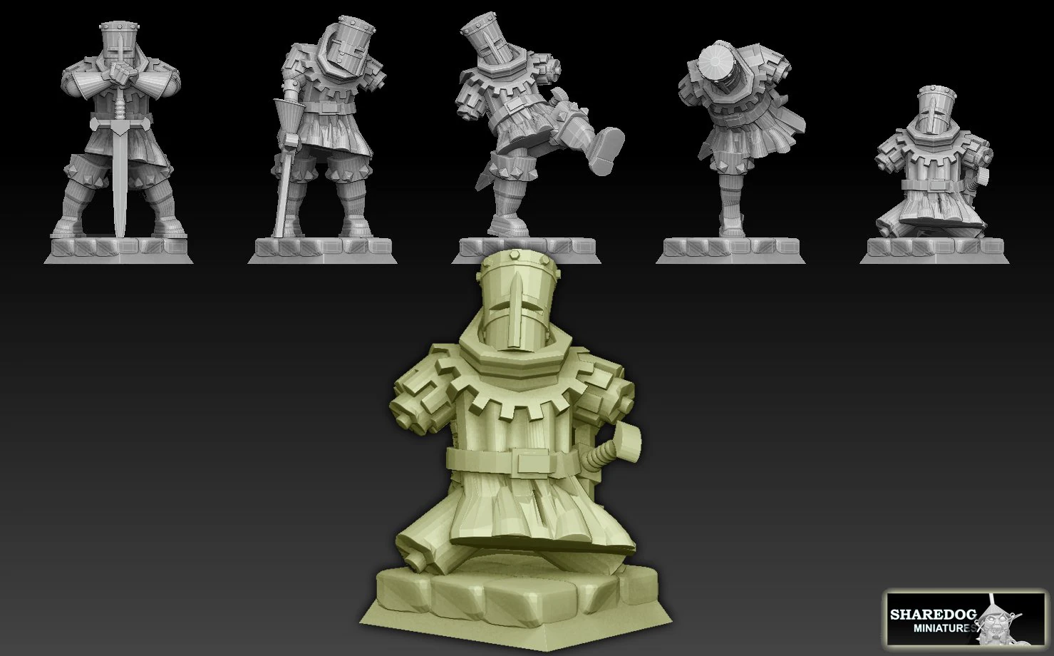 Black Knight 3D Print Model .c4d .max .obj .3ds .fbx .stl .blend