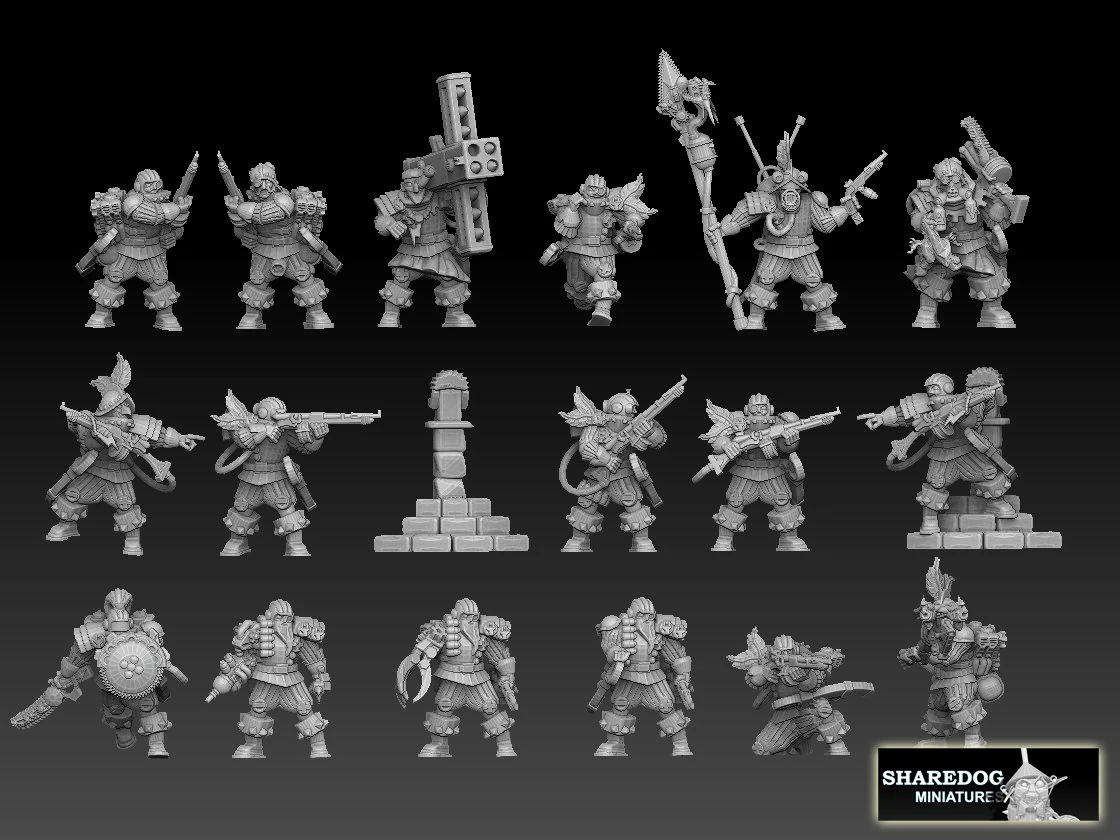 Anachronist Arquebusier Company 3D Print Model .c4d .max .obj .3ds .fbx .stl .blend 