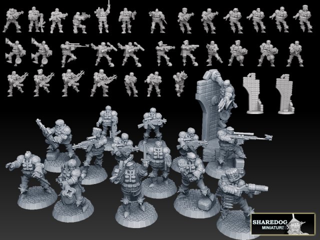Combat Monks Cadre Megapack Modelo de impresión 3D .c4d .max .obj .3ds .fbx .stl .blend 