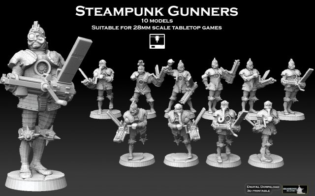 Steampunk Gonners 3Dプリントモデル .c4d .max .obj .3ds .fbx .stl .blend 