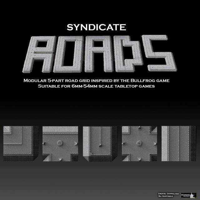 Syndicate Road Grid 3D Print Model .c4d .max .obj .3ds .fbx .stl .blend 