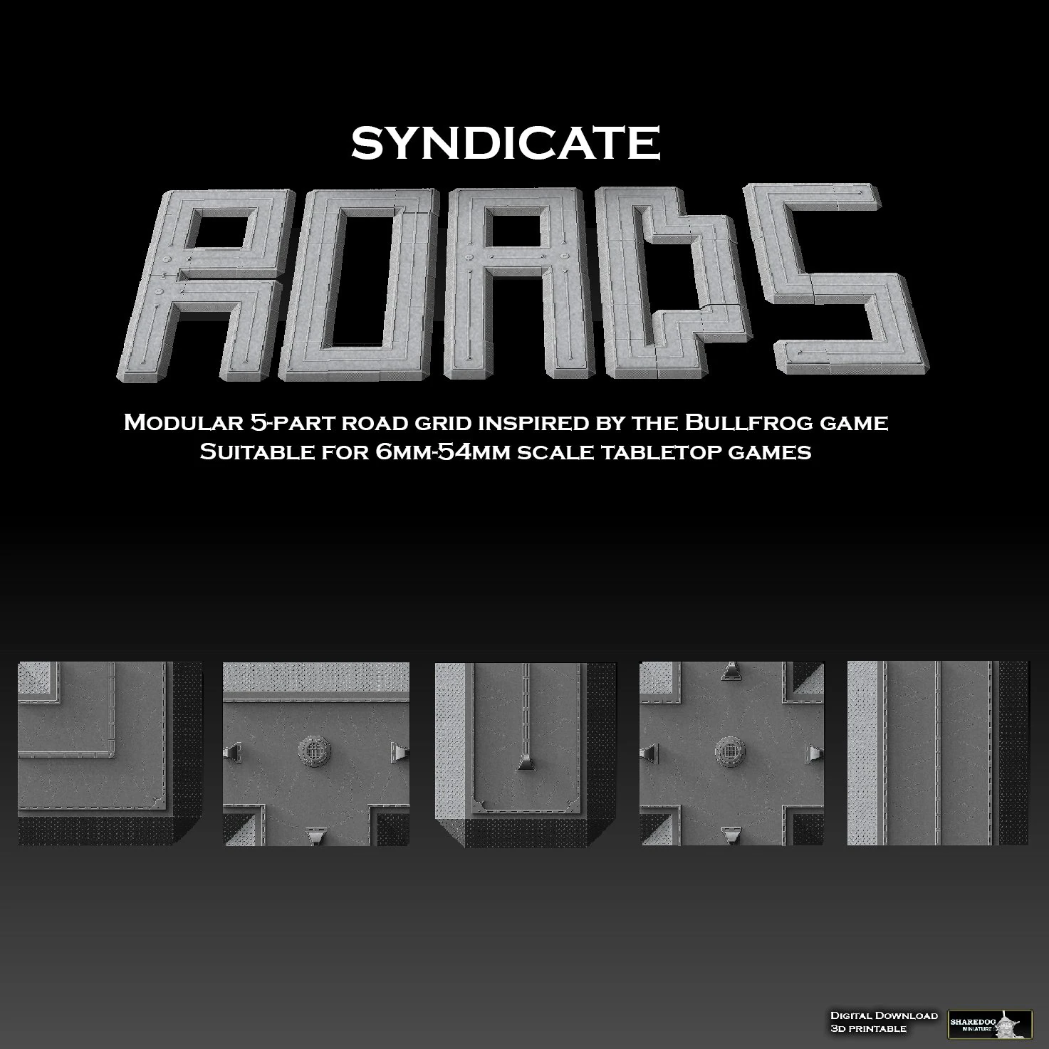 Syndicate Road Grid 3D Print Model .c4d .max .obj .3ds .fbx .stl .blend 